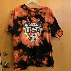 Women’s USA Soccer T-Shirt Bleach Dye Reverse Dye